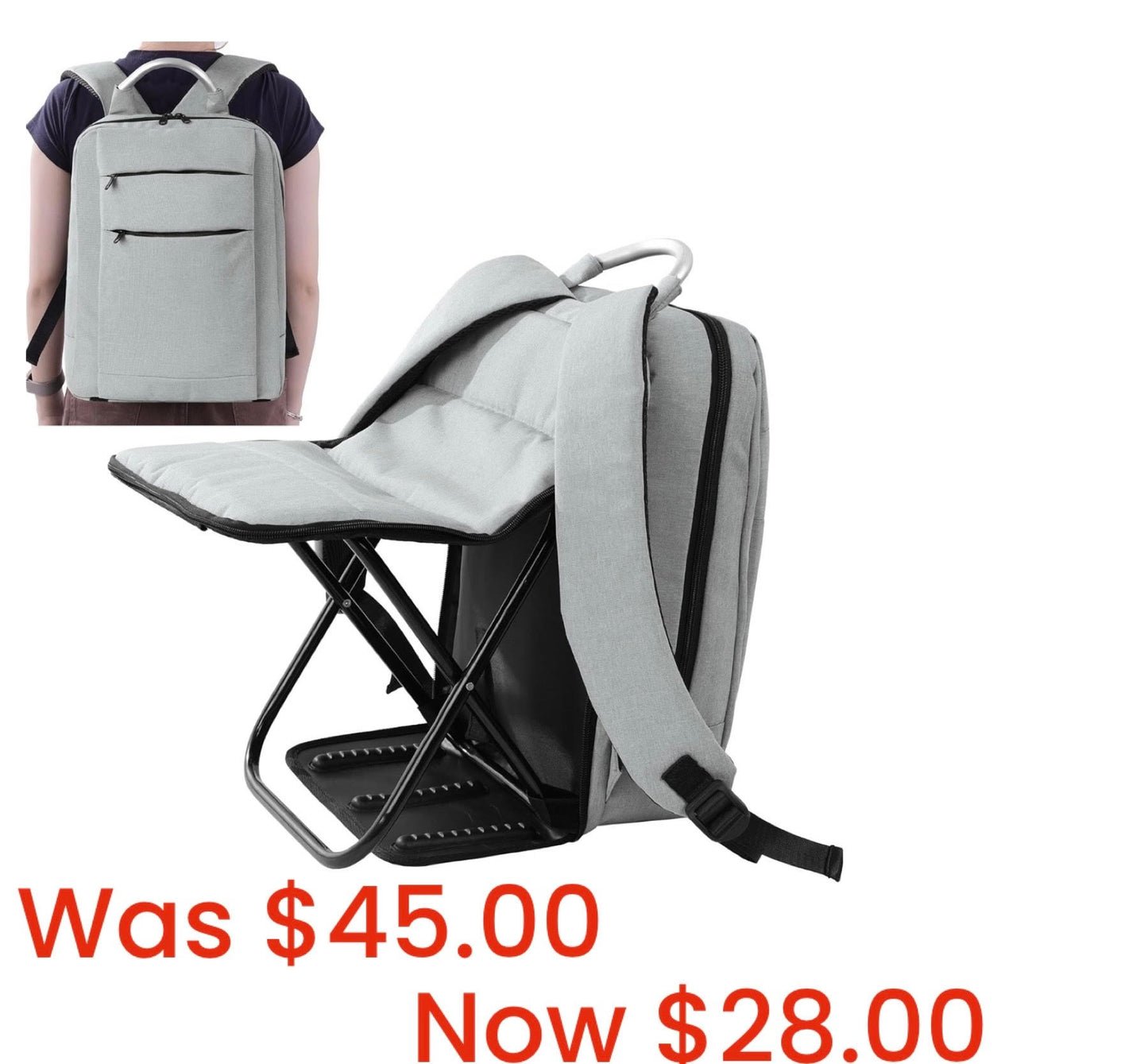 Outdoor - Backpack with Cooler and Portable Folding Chair