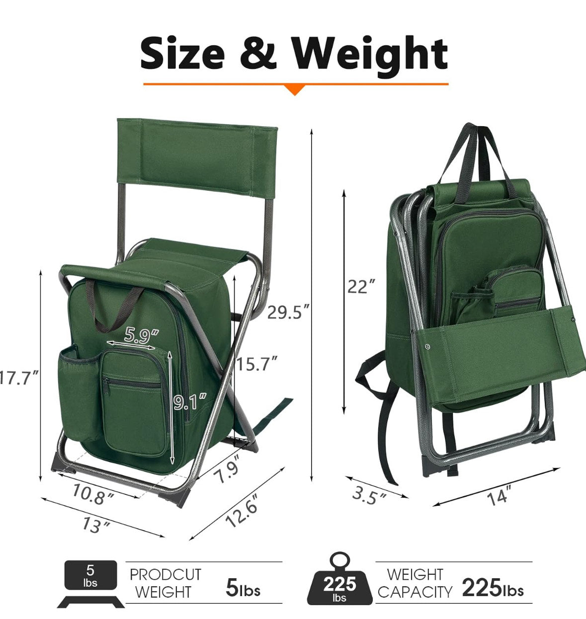 Outdoor - Backpack with Folding Chair
