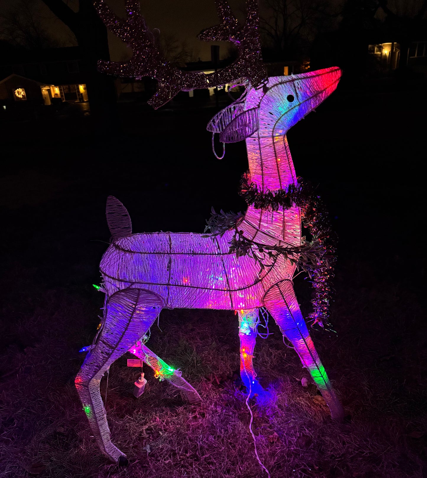 Christmas 4 FT Reindeer Decor w/ Pre-Lit Mulit-Colored Lights