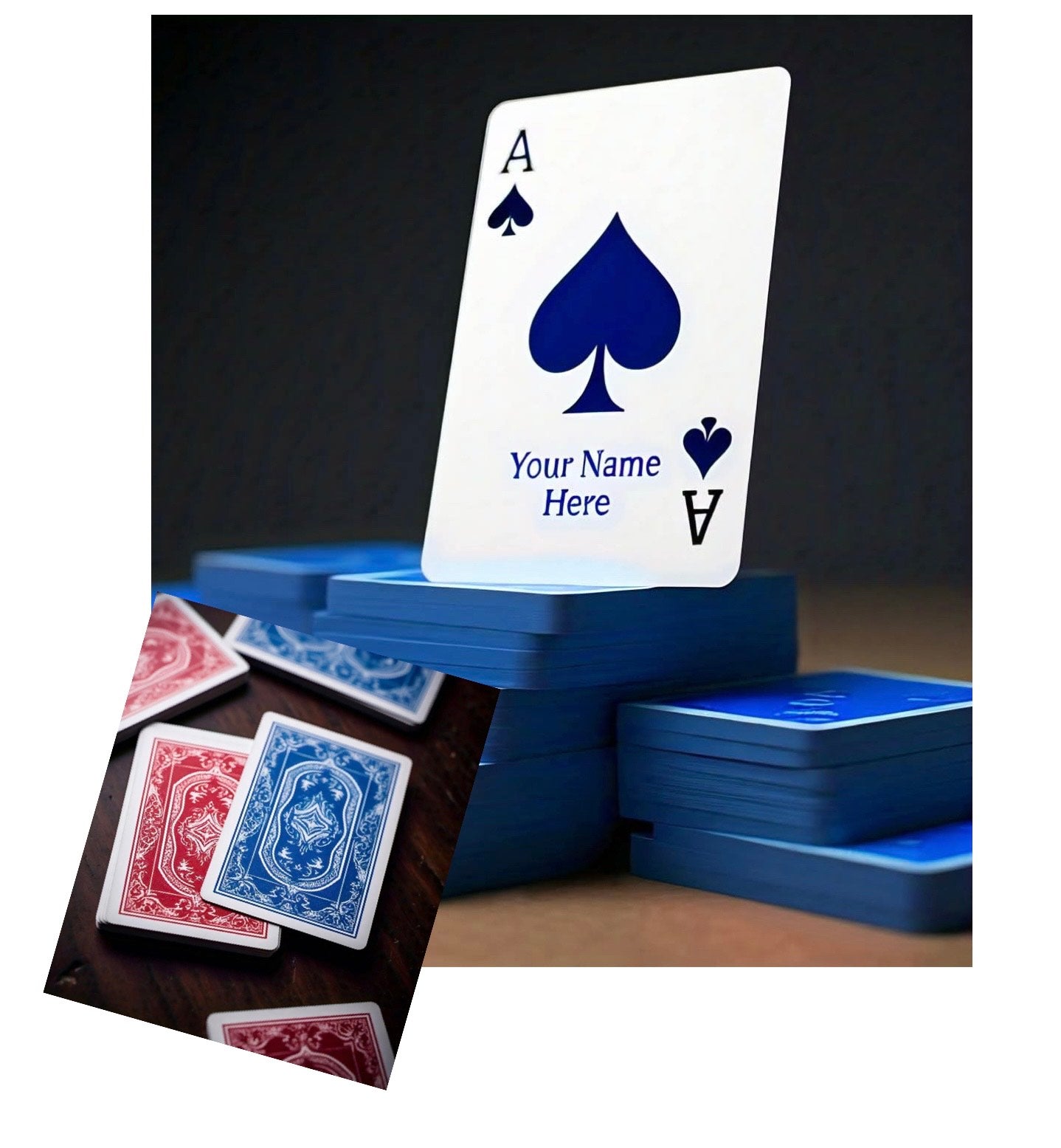 Holiday - 'YourNameHere' Playing Cards - Blue