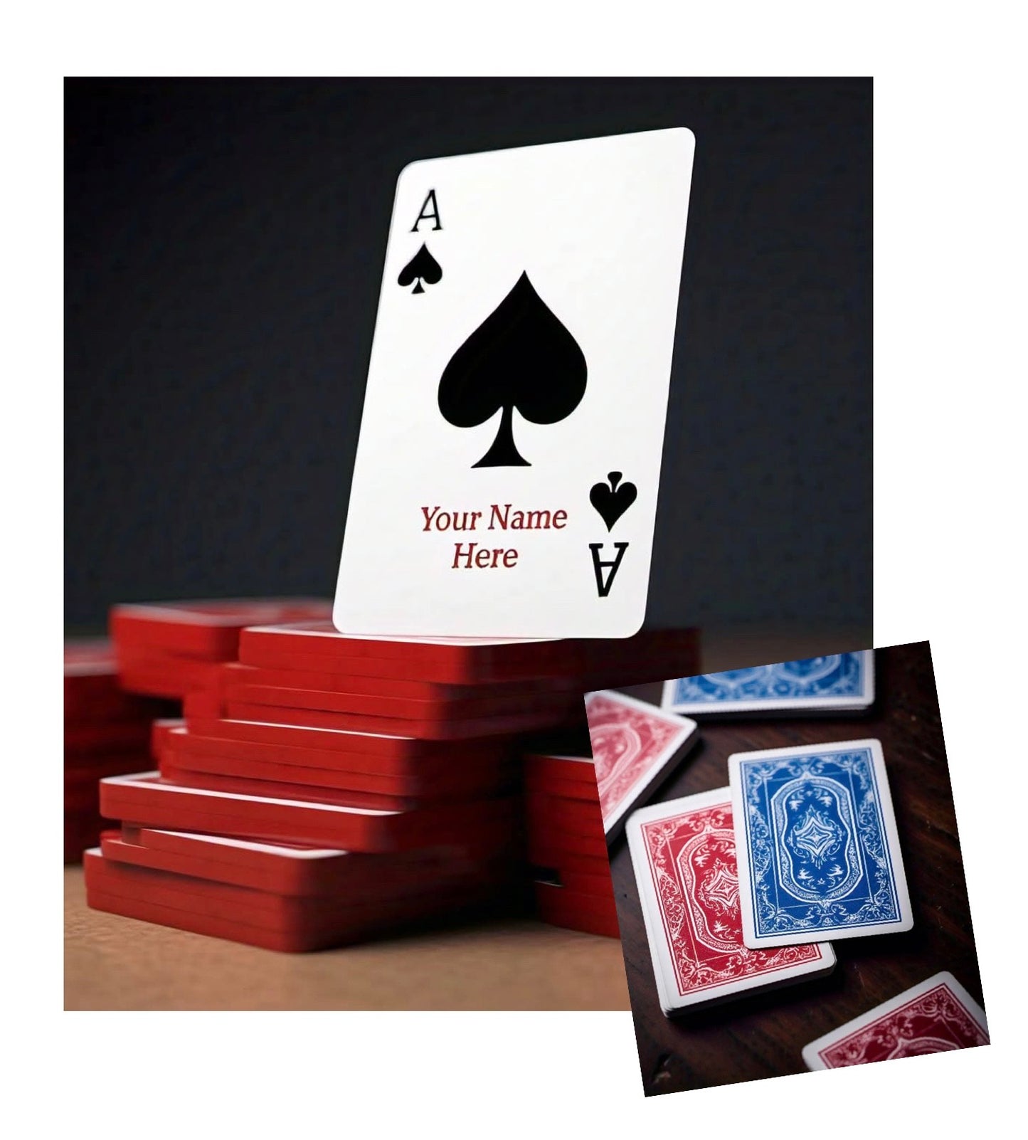 Holiday - 'YourNameHere' Playing Cards - Red