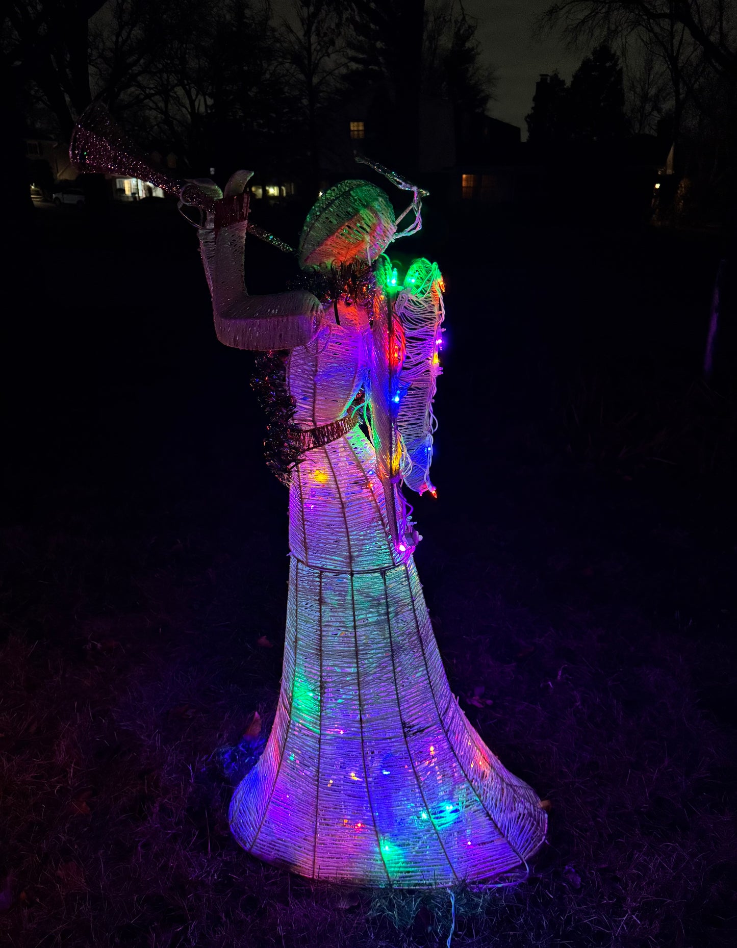 Christmas 4 FT Angel Decor w/ Pre-Lit Mulit-Colored Lights